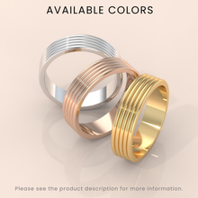 10k Yellow Gold Men’s Wedding Ring – 7.5mm Wide Band with Unique Crafted Design for Your Special Day