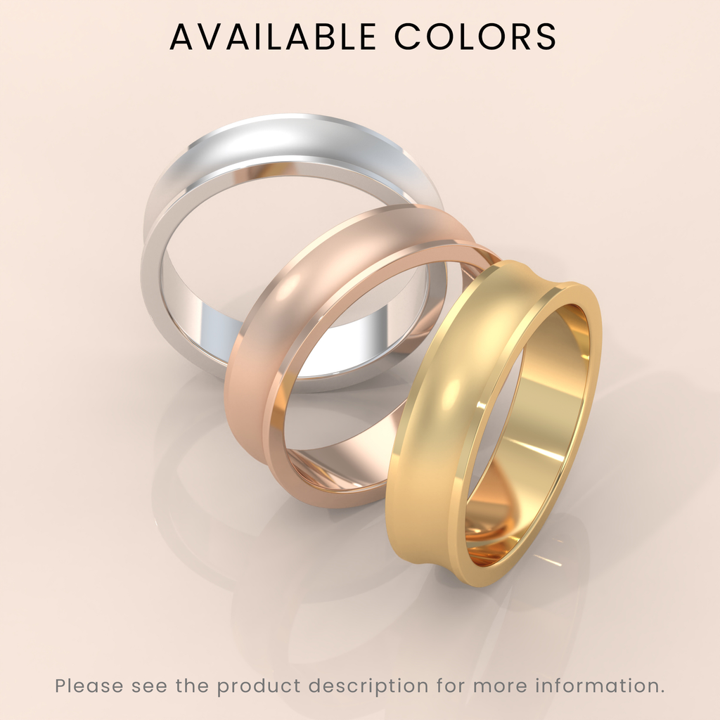18k Solid Yellow Gold Wedding Band - Beveled-Edge Matte Classic Ring for Men & Women - Simple Plain Wedding Band