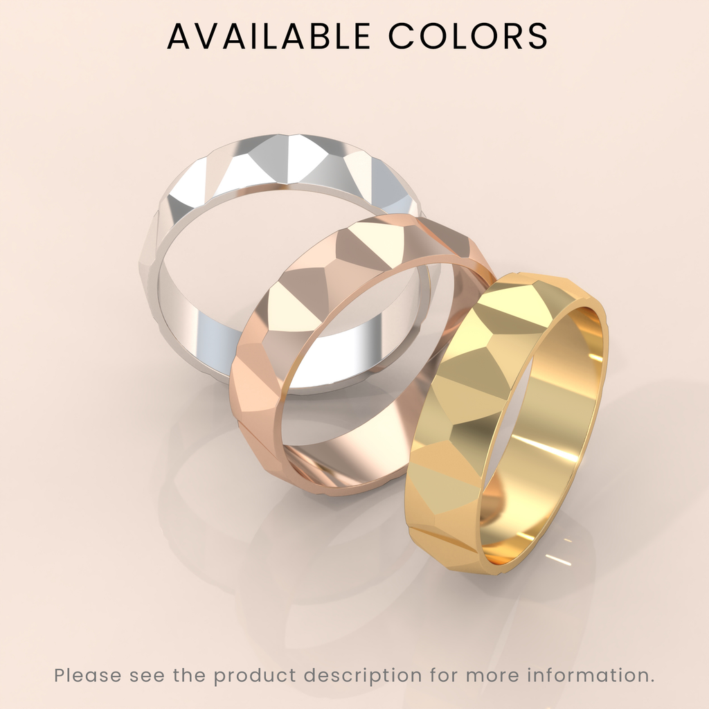 18kt Yellow Gold Men's Wedding Band | 6mm Knife Edge Design, Classic Unique Lines, Durable & Timeless Ring