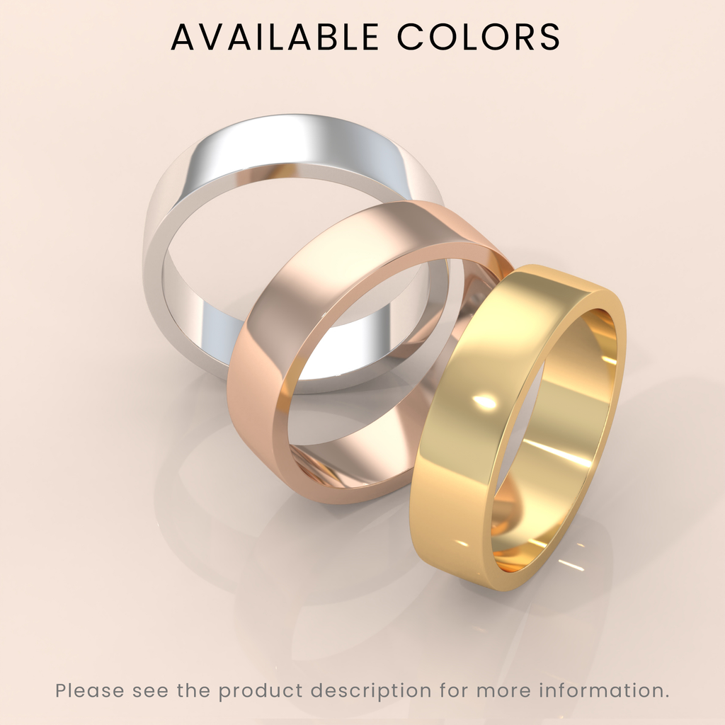 18k 5mm Yellow Gold Flat Wedding Band – Polished Solid Gold Ring for Men & Women | Elegant Plain Gold Band