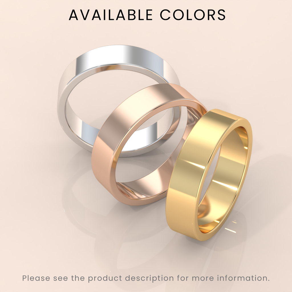 10k 6mm Yellow Gold Wedding Band – Dome Polished Solid Gold Ring for Men & Women | Classic Plain Style
