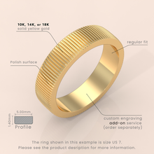 18k Yellow Gold Band - Classic Dome Comfort Fit Wedding Ring for Men & Women - Polished Solid Gold Simple Band