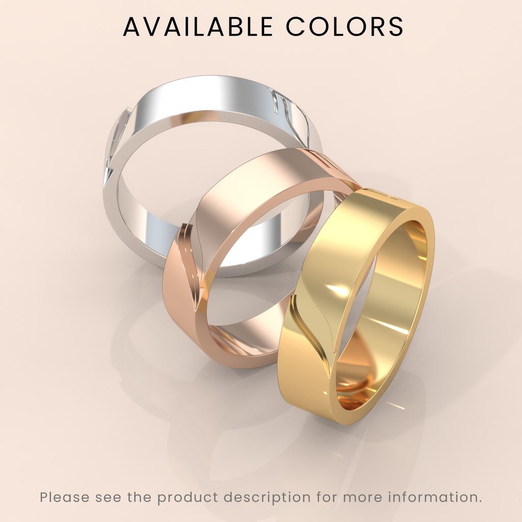 18k 6mm Solid Yellow Gold Infinity Wedding Band – Rustic Men's Ring with Custom Gold Color Options
