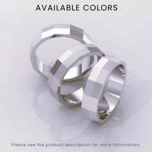 925 Sterling Silver Men's Wedding Band, Classic 6mm Faceted Ring, Simple Solid Silver Wedding Band for Him, Timeless & Elegant Design