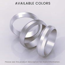 925 Sterling Silver Men's Wedding Band, 6mm Brushed Solid Silver Ring, Classic Beveled Edge Design