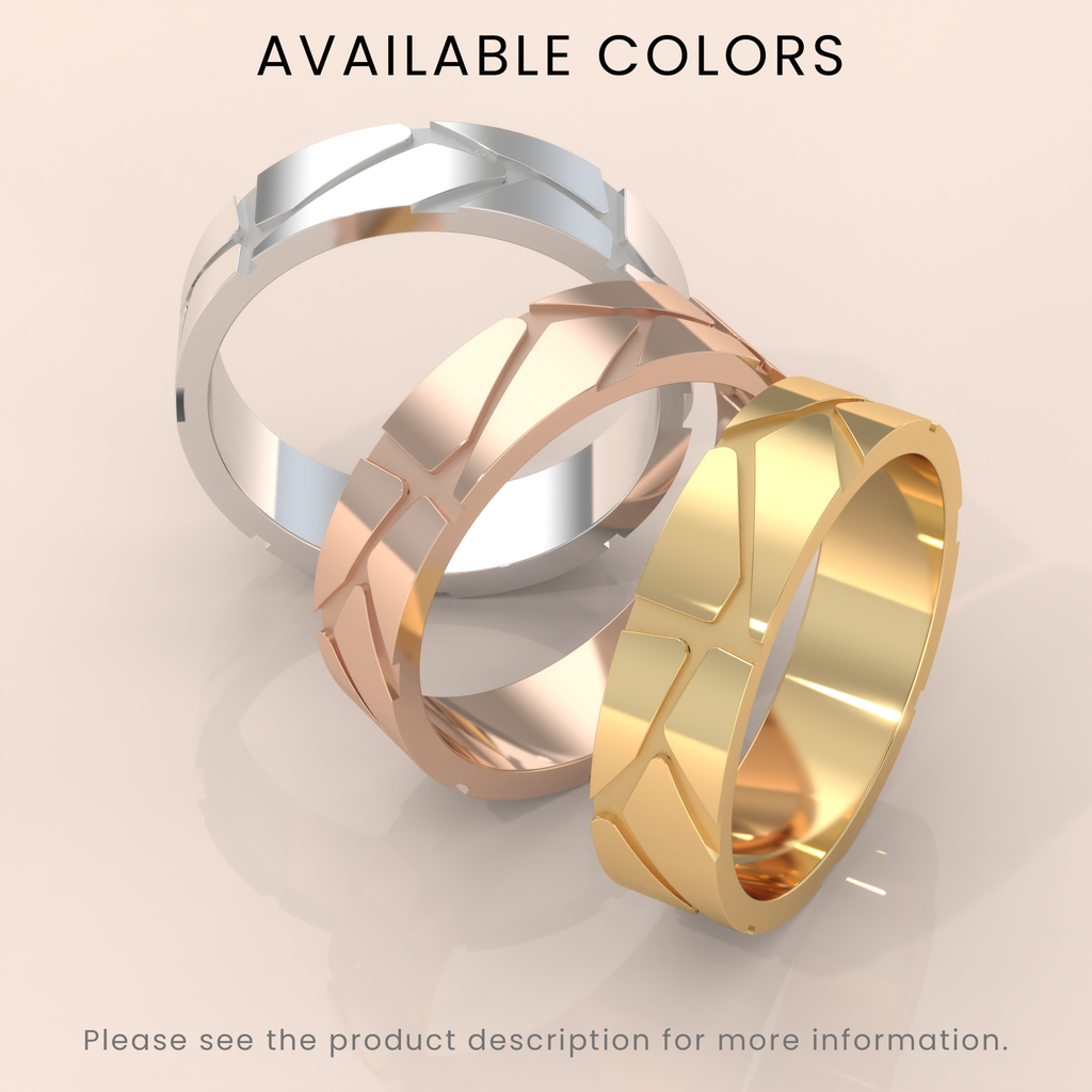 18k Gold Ribbed Band – Thick Plain Stacking Ring, Minimalist Vintage Style Jewelry for Scottie Lovers