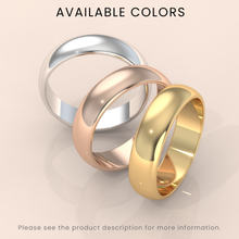 18k Solid Yellow Gold Wedding Band - Polished Dome Classic Ring for Men & Women - Plain Simple Domed Band