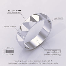 925 Sterling Silver Men's Wedding Band | 6mm Knife Edge Design, Classic Unique Lines, Durable & Timeless Ring