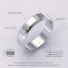 925 Sterling Silver Wedding Band, 6mm Brushed Men's Ring, Classic Beveled Edge, Simple & Elegant Wedding Band for Him