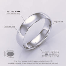925 Sterling Silver Wedding Band – Polished Comfort Fit Classic Ring for Men & Women – Simple Plain Design