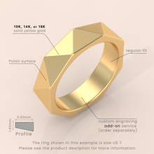 18k Gold Hammered Wedding Band – 3mm Classic Domed Ring for Men & Women – Simple Solid Gold Band