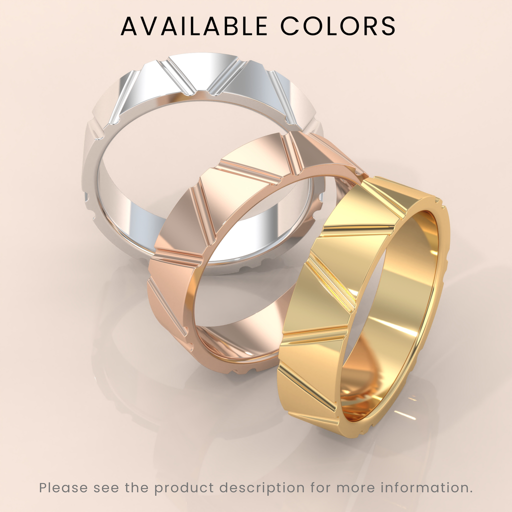 18k Solid Gold Textured Wedding Band – Thin Fluted Stackable Ring, Dainty & Delicate Design, Perfect for Stacking