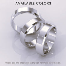 925 Sterling Silver Wedding Band – Beveled-Edge Matte Finish – Classic Simple Ring for Men & Women