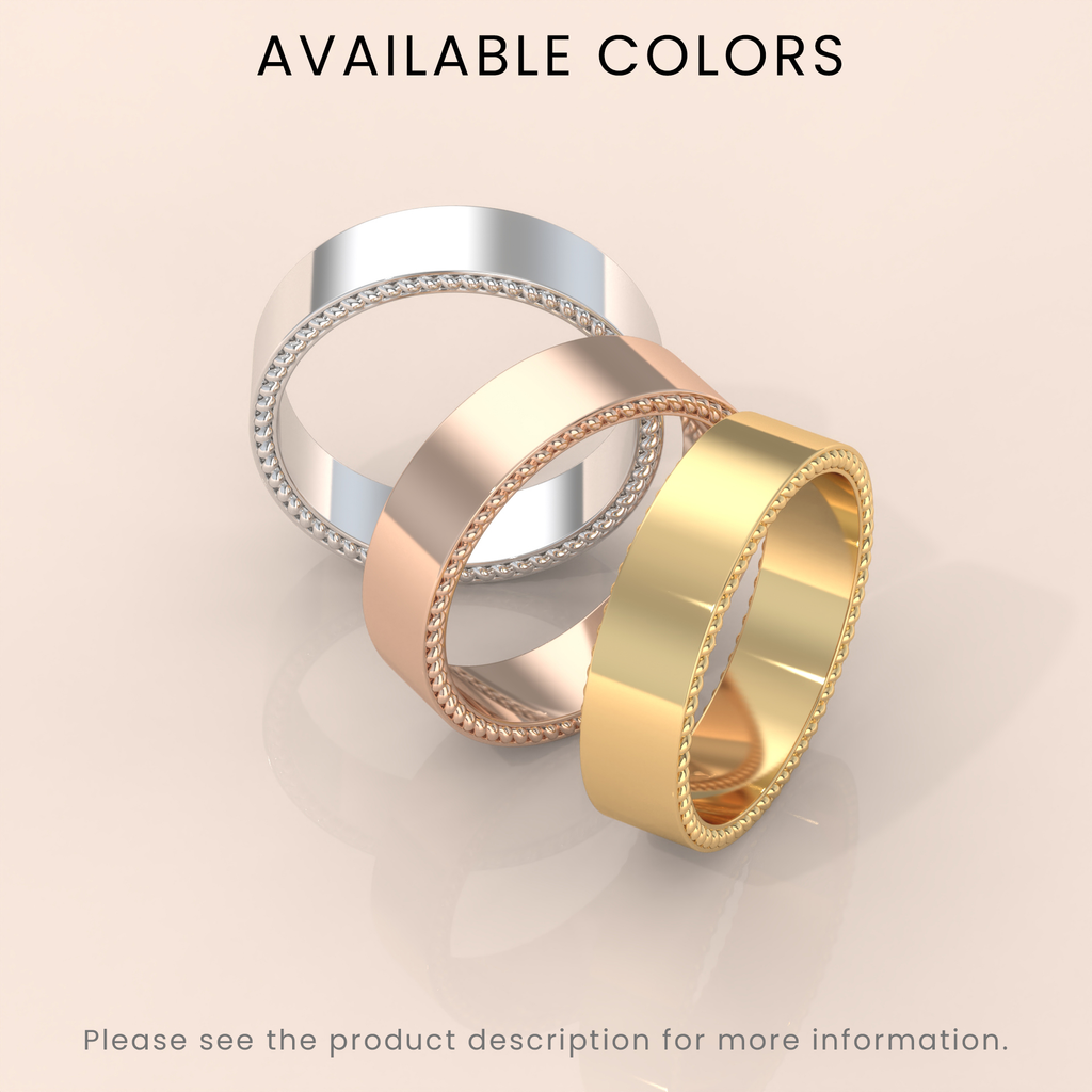 14k Solid Yellow Gold Flat Wedding Band - Polished Comfort Fit Classic Ring for Men & Women - Simple Wedding Band