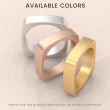 18kt Yellow Gold Mens Wedding Band | 6mm Brushed Square Ring | Comfortable Euro Shank Design for Men