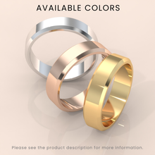18k Solid Yellow Gold Wedding Band - Beveled-Edge Matte Finish - Classic Simple Wedding Ring for Men & Women