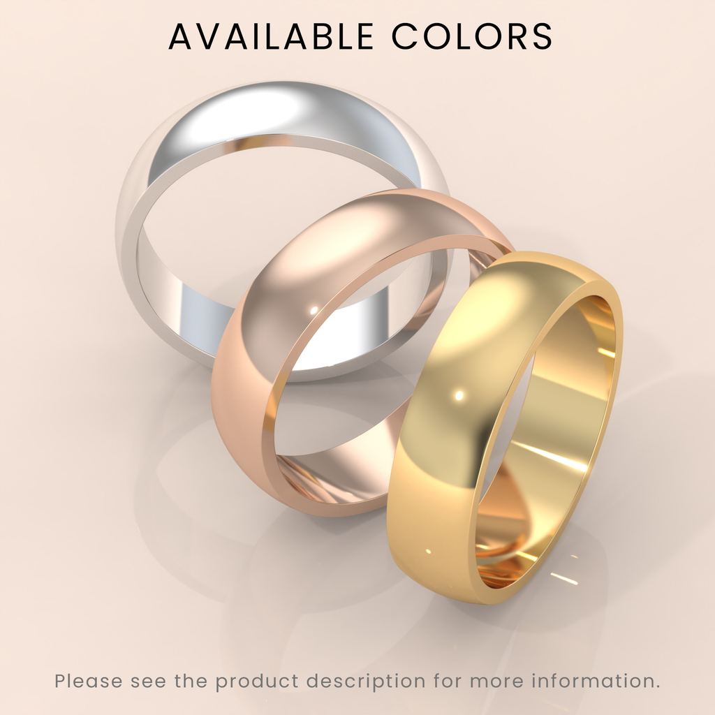 18k Solid Yellow Gold Wedding Band - Polished Comfort Fit Classic Ring for Men & Women - Simple Domed Design