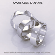 925 Sterling Silver U Shape Curved Wedding Band | Minimalist Thick Silver Ring | Stacking Matching Band & Notched Statement Ring