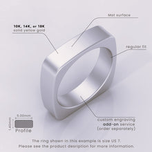 925 Sterling Silver Men's Wedding Band | 6mm Brushed Square Ring | Comfortable Euro Shank Design for Men