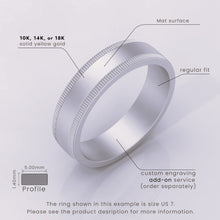 925 Sterling Silver Wedding Band – CCV Milgrain Ring – Polished Comfort Fit Wedding Band for Men & Women – Classic Silver Band