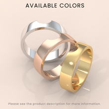 18k U-Shape Curved Wedding Band – Minimalist Thick Gold Ring | Stacking Matching Band & Notched Statement Ring