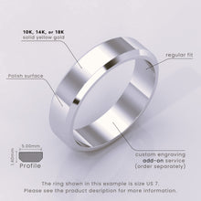925 Sterling Silver Wedding Band – Beveled-Edge Matte Finish – Classic Simple Ring for Men & Women
