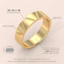 14k Solid Gold Textured Wedding Band – Thin Fluted Stackable Ring, Dainty & Delicate Design, Perfect for Stacking