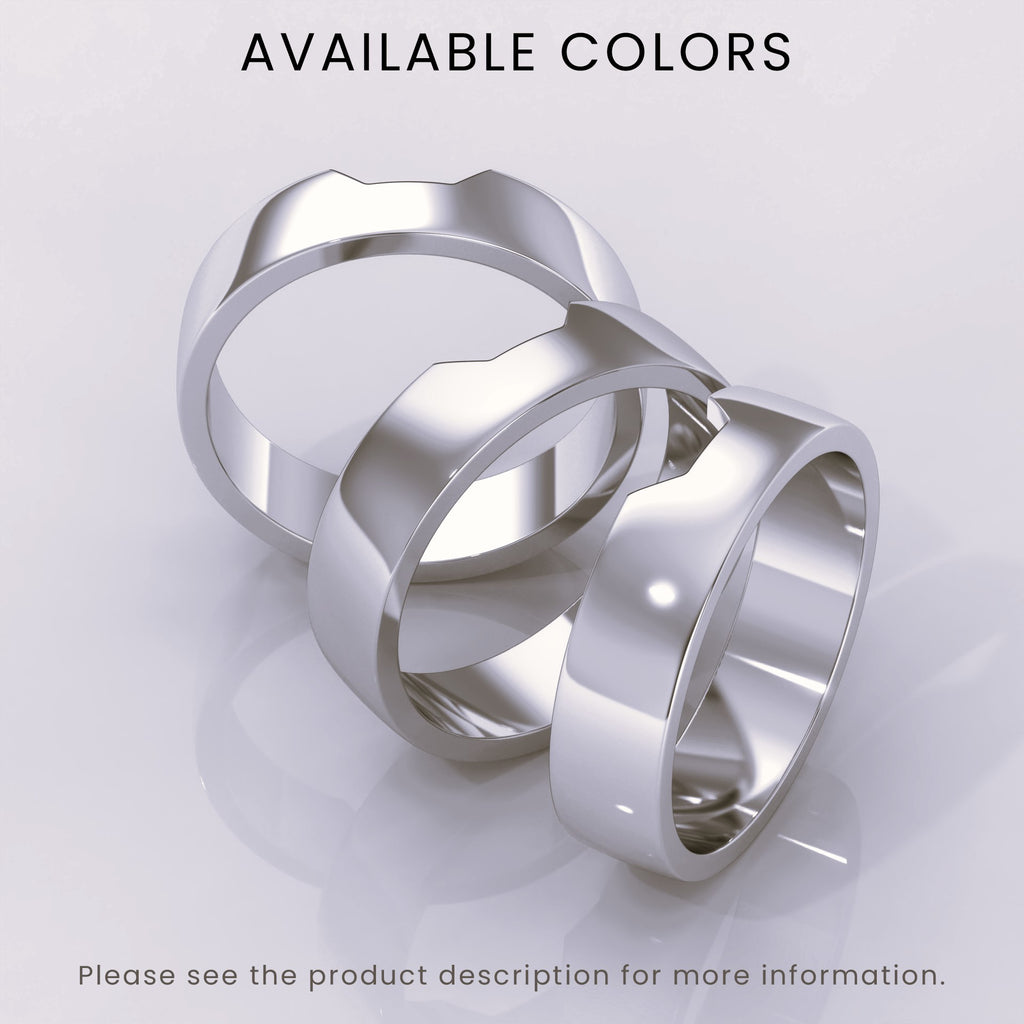 925 Sterling Silver 5.5mm Cigar Band Ring | Unique Wide Band, Cut Out Nesting Design, Perfect Wedding Ring for Him & Her