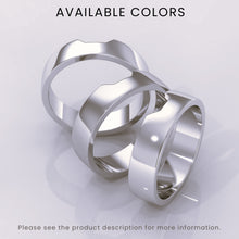 925 Sterling Silver 5.5mm Cigar Band Ring | Unique Wide Band, Cut Out Nesting Design, Perfect Wedding Ring for Him & Her