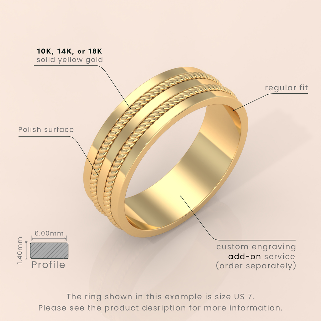 18k Gold Wedding Band for Men – Tungsten Carbide Ring, Durable Promise Band | Anniversary & Engagement Gift for Him