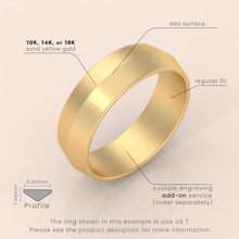 14k Yellow Gold Domed Tungsten Ring – 6mm Polished Men’s Wedding Band with Comfort Fit – Sizes 4–15, Half Sizes Available