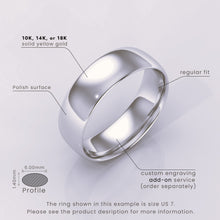 925 Sterling Silver Wedding Band – Polished Comfort Fit Classic Ring for Men & Women – Simple Plain Design