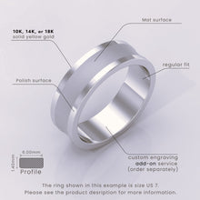 925 Sterling Silver Wedding Band – Comfort Fit Beveled Edge with Free Laser Engraving – 2mm to 7mm Brushed Finish