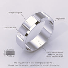 925 Sterling Silver Wedding Band, 6mm Brushed Men's Ring, Classic Beveled Edge, Simple & Elegant Wedding Band for Him