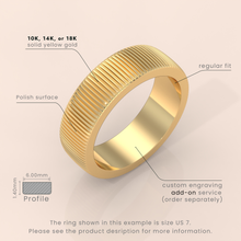 18k Yellow Gold Band - Classic Dome Comfort Fit Wedding Ring for Men & Women - Polished Solid Gold Simple Band