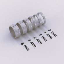 925 Sterling Silver 7mm Brushed Men's Wedding Band – Grooved Modern Style Ring for Him