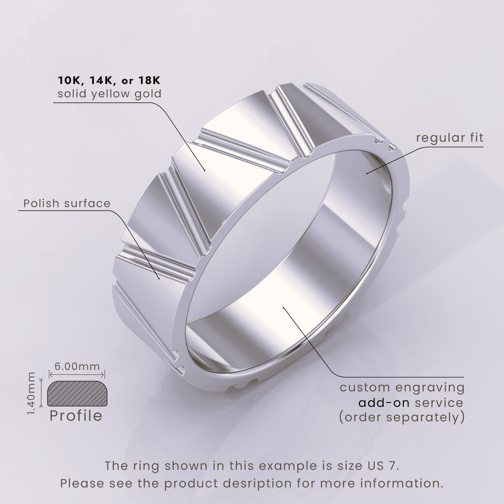 925 Sterling Silver Textured Wedding Band – Thin Fluted Stackable Ring – Dainty, Delicate & Unique Design, Perfect for Stacking
