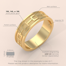10k Solid Gold Men’s Celtic Wedding Band – 7mm Yellow Gold Ring for Him – Unique Gold Celtic Knot Design
