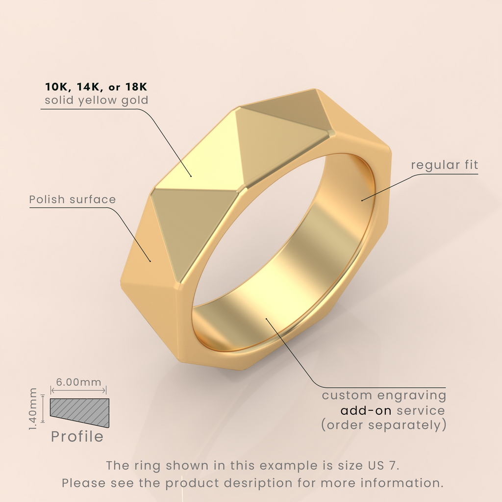 18k Gold Hammered Wedding Band – 3mm Classic Domed Ring for Men & Women – Simple Solid Gold Band