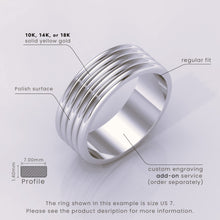 925 Sterling Silver Unique Wedding Ring for Men – 7.5mm Width, Stylish Crafted Design for Your Special Day