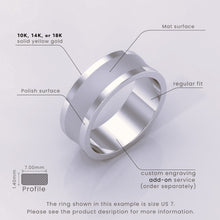 925 Sterling Silver Wedding Band – Comfort Fit Beveled Edge with Free Laser Engraving – 2mm to 7mm Brushed Finish