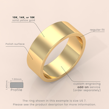 18k 6mm Yellow Gold Wedding Band – Dome Polished Solid Gold Ring for Men & Women | Classic Plain Style