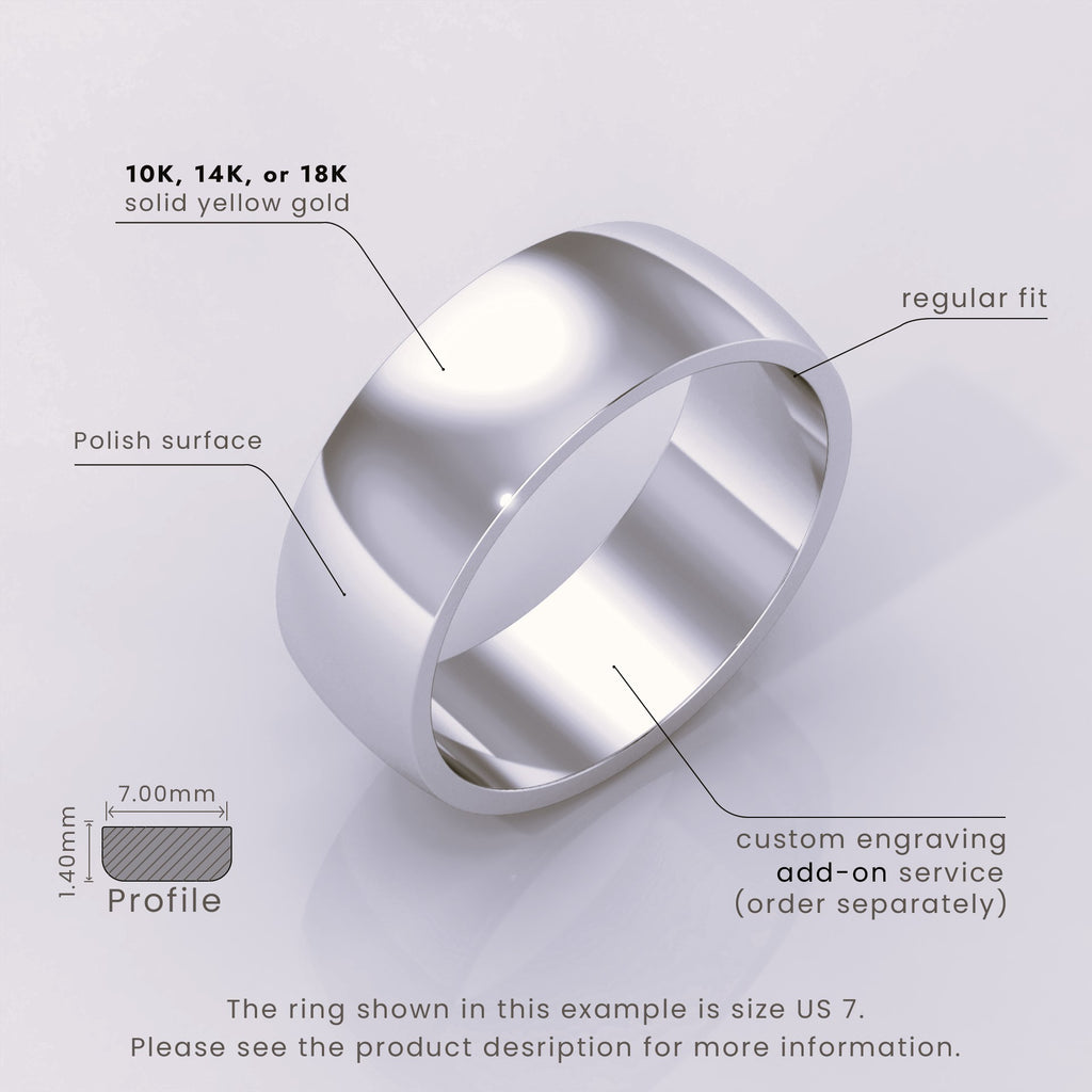 925 Sterling Silver 5mm Classic Dome Ring – Women's Wedding Band, Polished Silver, Comfort Fit