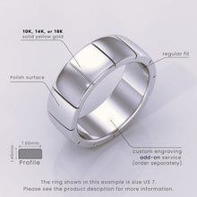 925 Sterling Silver Wedding Band, 6mm Brushed Shiny Beveled Flat Ring, Perfect for Him & Her