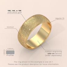 18k 4mm Solid Yellow Gold Domed Wedding Band – Ice-Matte Finish Classic Ring for Men & Women | Simple Plain Design