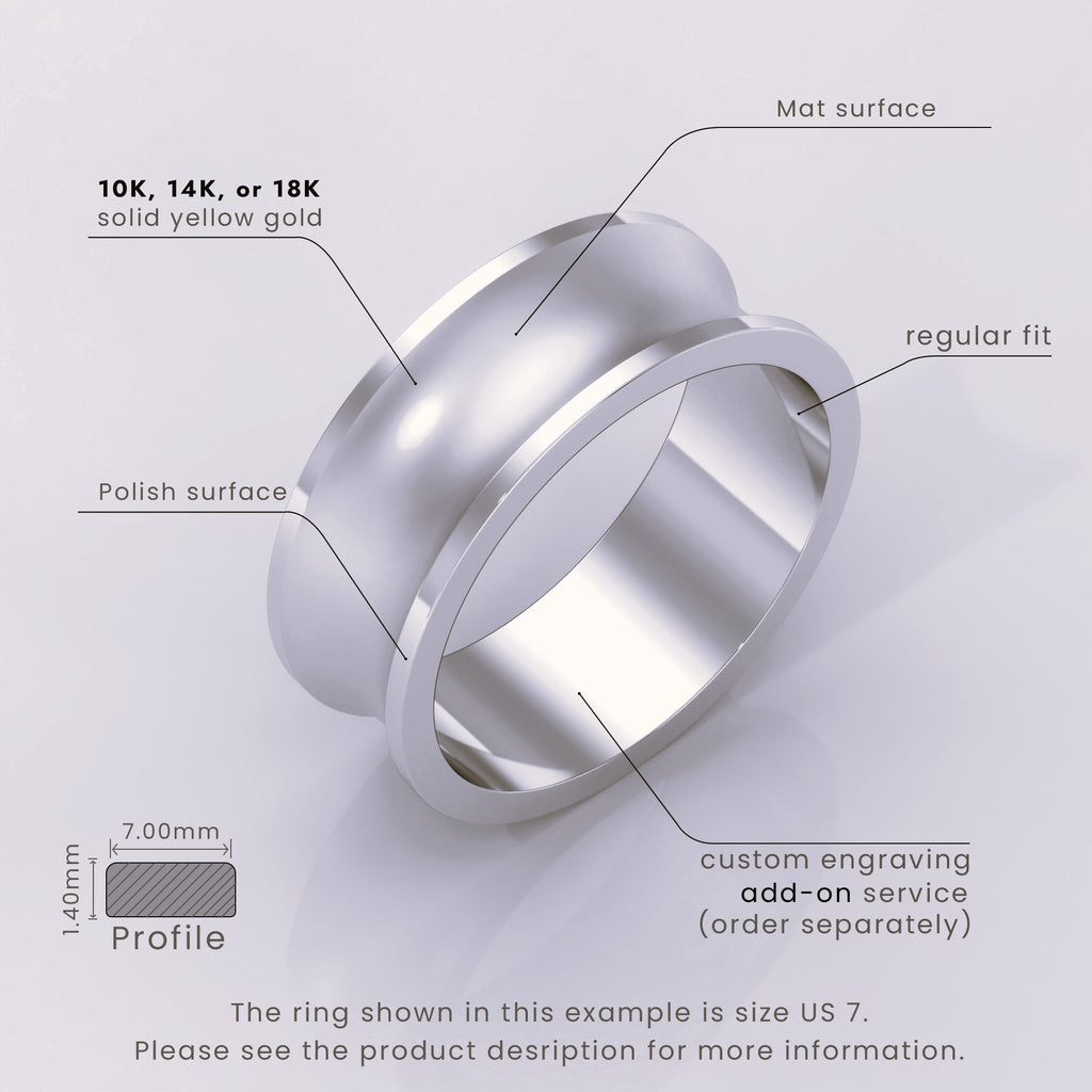 925 Sterling Silver Wedding Band – Beveled-Edge Matte Classic Ring for Men & Women – Simple Plain Wedding Band