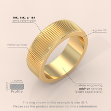 10k Yellow Gold Band - Classic Dome Comfort Fit Wedding Ring for Men & Women - Polished Solid Gold Simple Band
