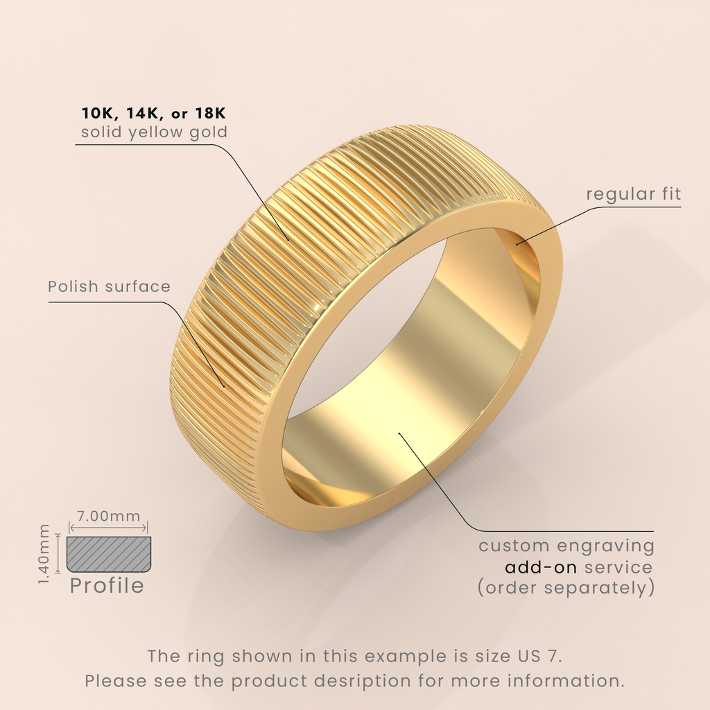 18k Yellow Gold Band - Classic Dome Comfort Fit Wedding Ring for Men & Women - Polished Solid Gold Simple Band