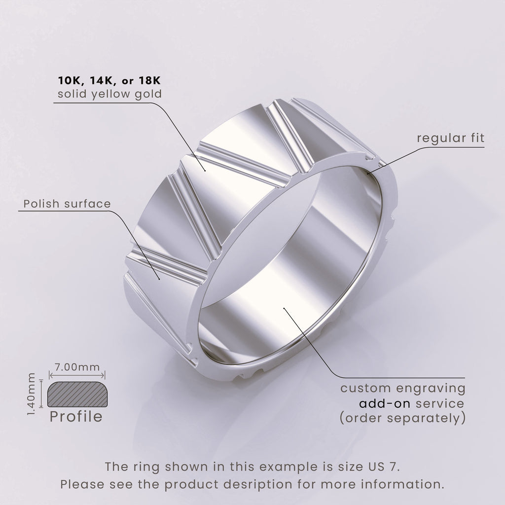 925 Sterling Silver Textured Wedding Band – Thin Fluted Stackable Ring – Dainty, Delicate & Unique Design, Perfect for Stacking