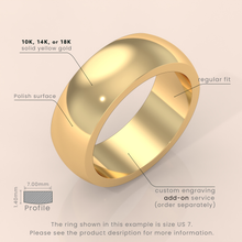 10k Solid Yellow Gold Wedding Band • Polished Comfort Fit Classic Ring for Men & Women • Simple Plain Design